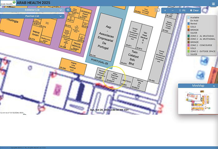 Arab Health Stand Map - 2025